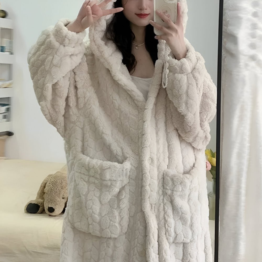 SnugWrap Women's Hooded Robe with Convenient Pockets