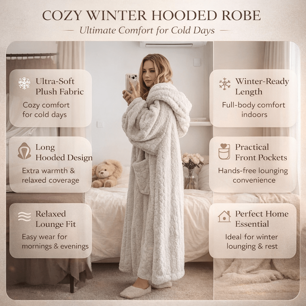 SnugWrap Women's Hooded Robe with Convenient Pockets
