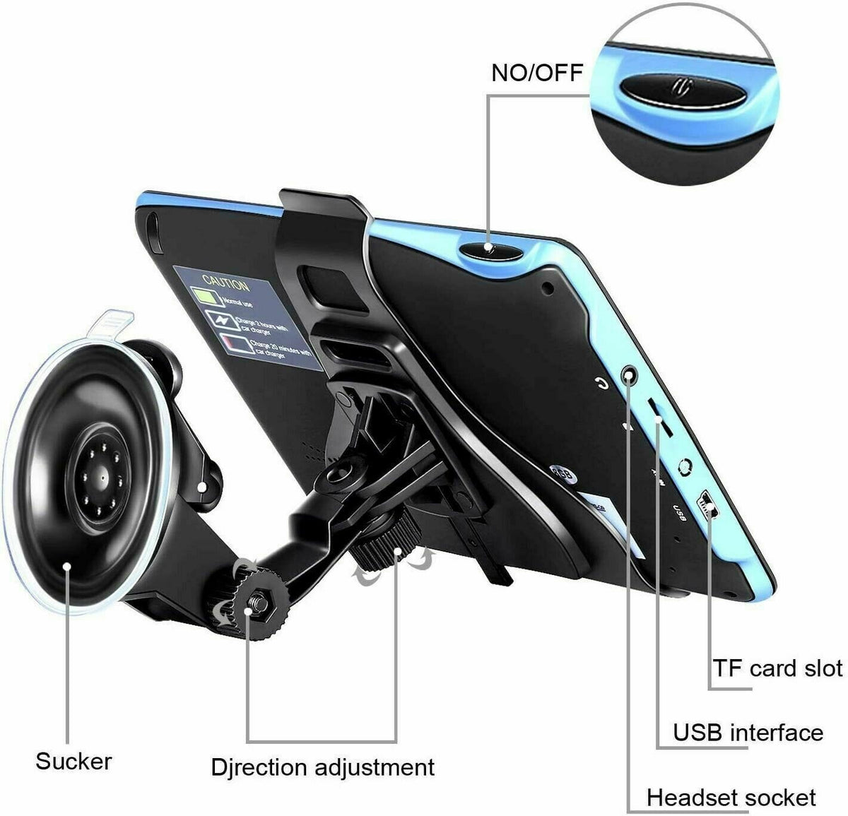 7-Inch Vehicle GPS Navigation for Cars and Trucks
