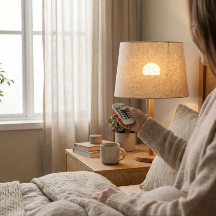 Remote-Controlled E27 Rechargeable LED Lamp with RGB Colors – Wireless