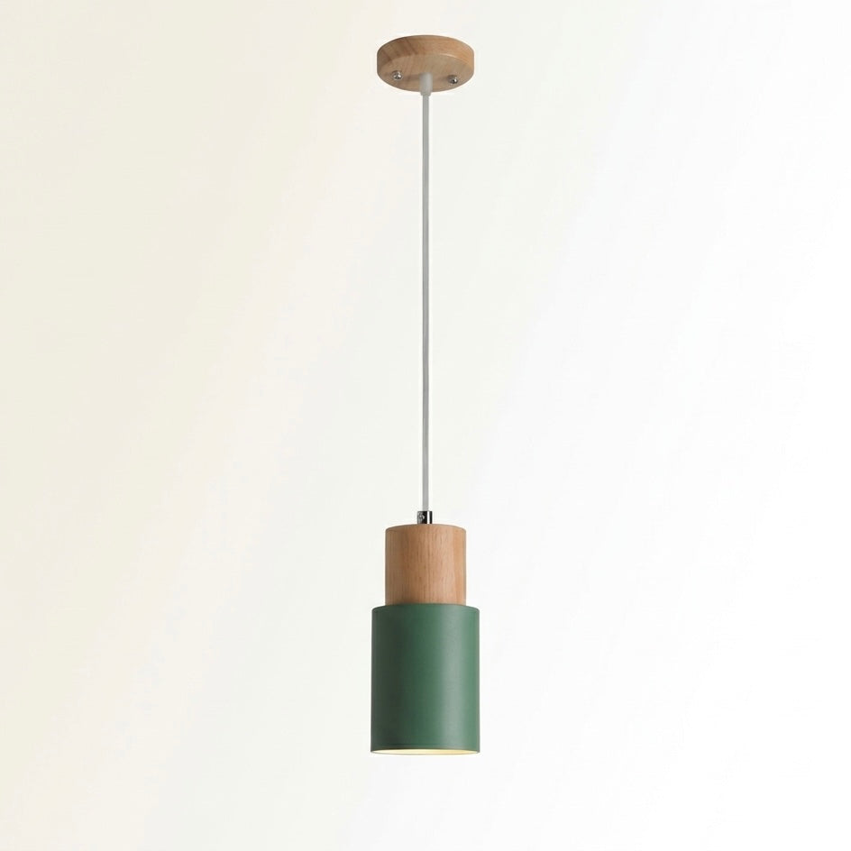 Scandinavian Style LED Hanging Light Fixture - Wood and Metal