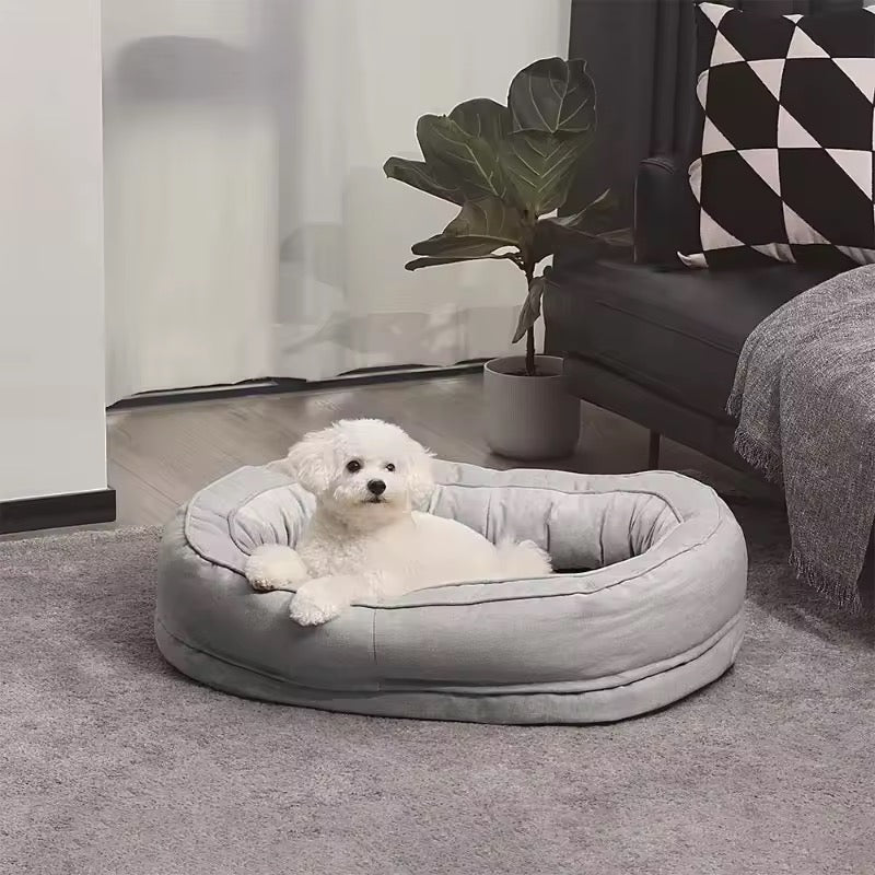 Waterproof Orthopedic Pet Bed with Removable Cover – Cotton Fleece & Velveteen, Sizes M, L, XL
