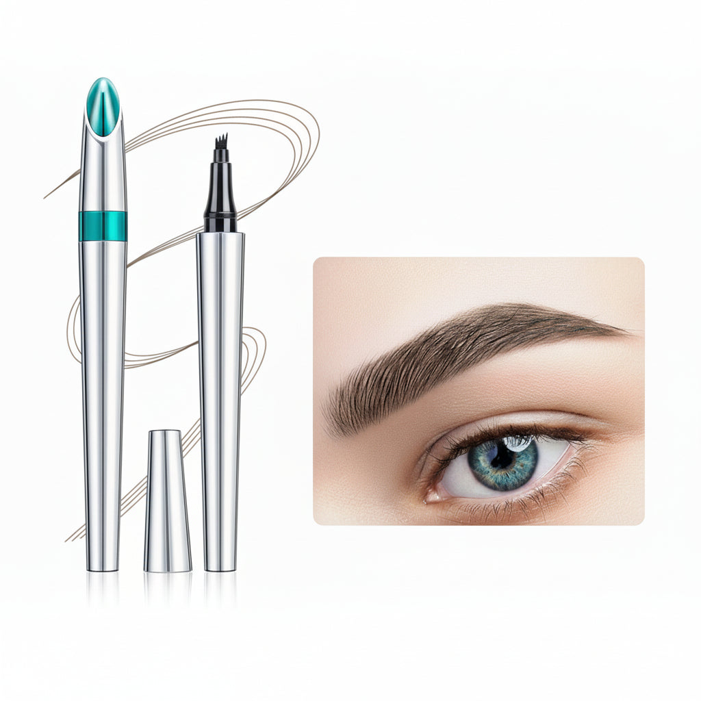 Waterproof Brow Definition Pen with 4-Fine Tip for Natural Finish