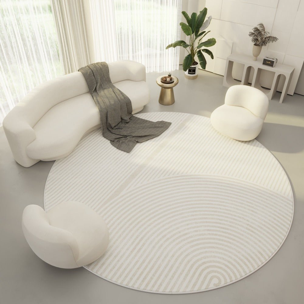 Serenity Circle Plush Polyester Rug with Modern Design