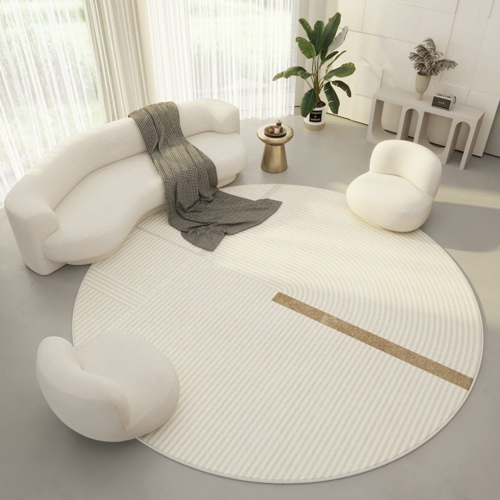 Serenity Circle Plush Polyester Rug with Modern Design