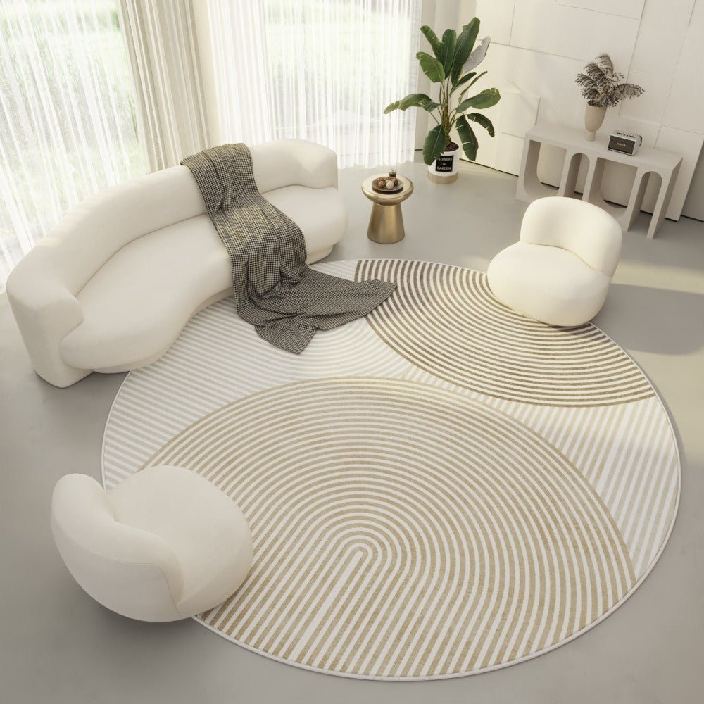 Serenity Circle Plush Polyester Rug with Modern Design