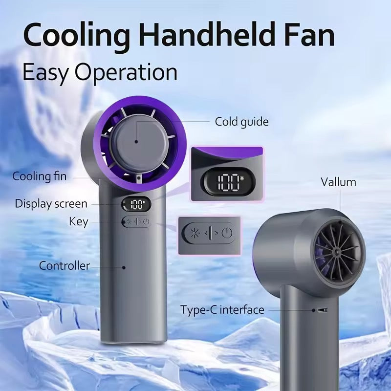 Rechargeable Handheld Fan – Portable with 3 Speed Options & 10-Hour Runtime