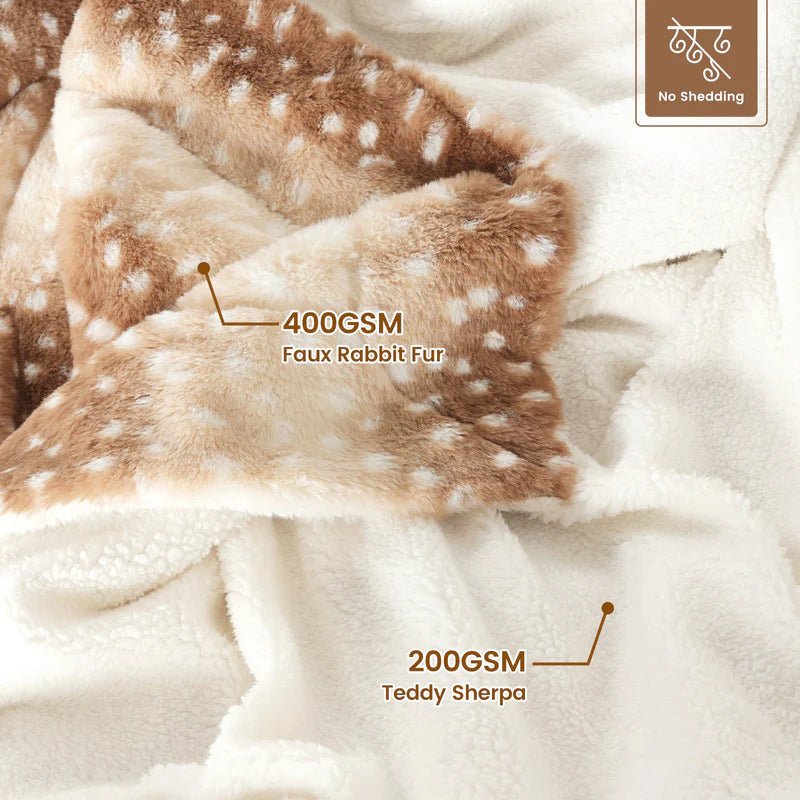 SnuggleNest Reversible Plush Blanket with Nature-Inspired Design