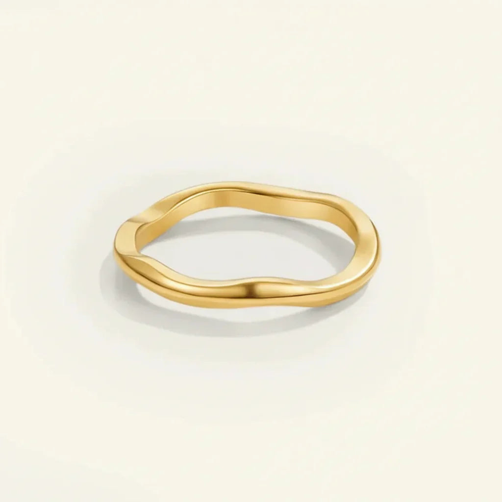 Elegant Gold Stackable Ring Crafted from Stainless Steel