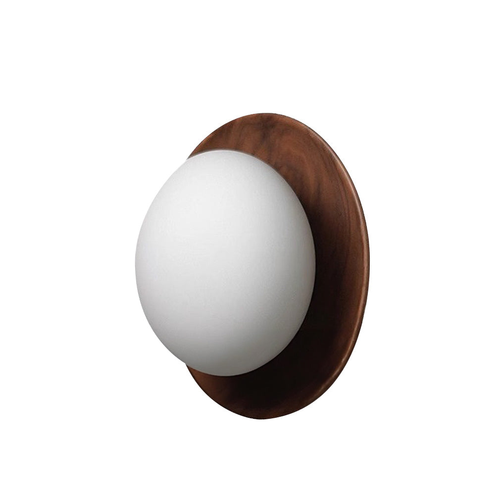 Simple White Natural Wood Wall Light