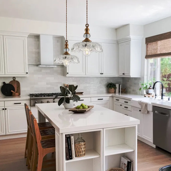 Taavita Mini Kitchen Island Glass Pendant Light | Retro Chic Design, E26/E27 Bulb Base