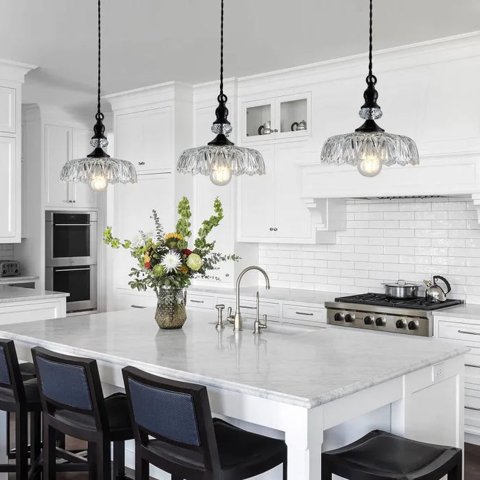 Taavita Mini Kitchen Island Glass Pendant Light | Retro Chic Design, E26/E27 Bulb Base