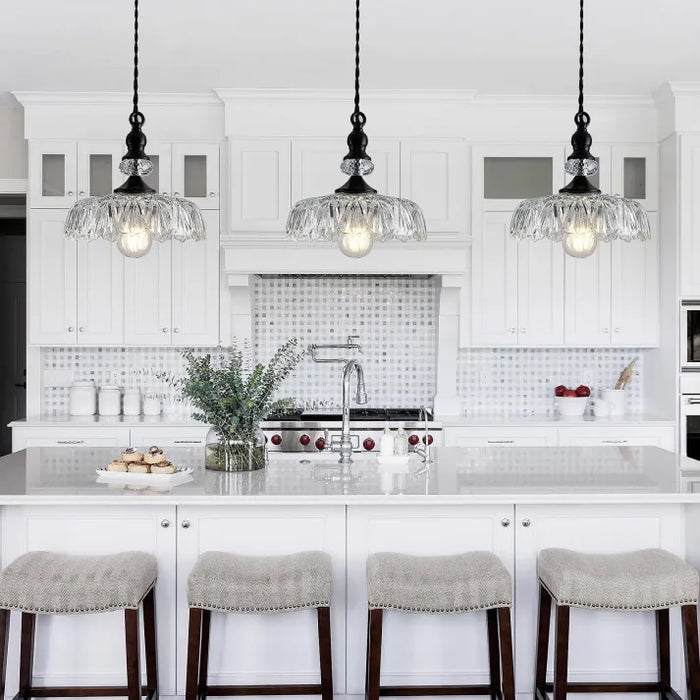 Taavita Mini Kitchen Island Glass Pendant Light | Retro Chic Design, E26/E27 Bulb Base