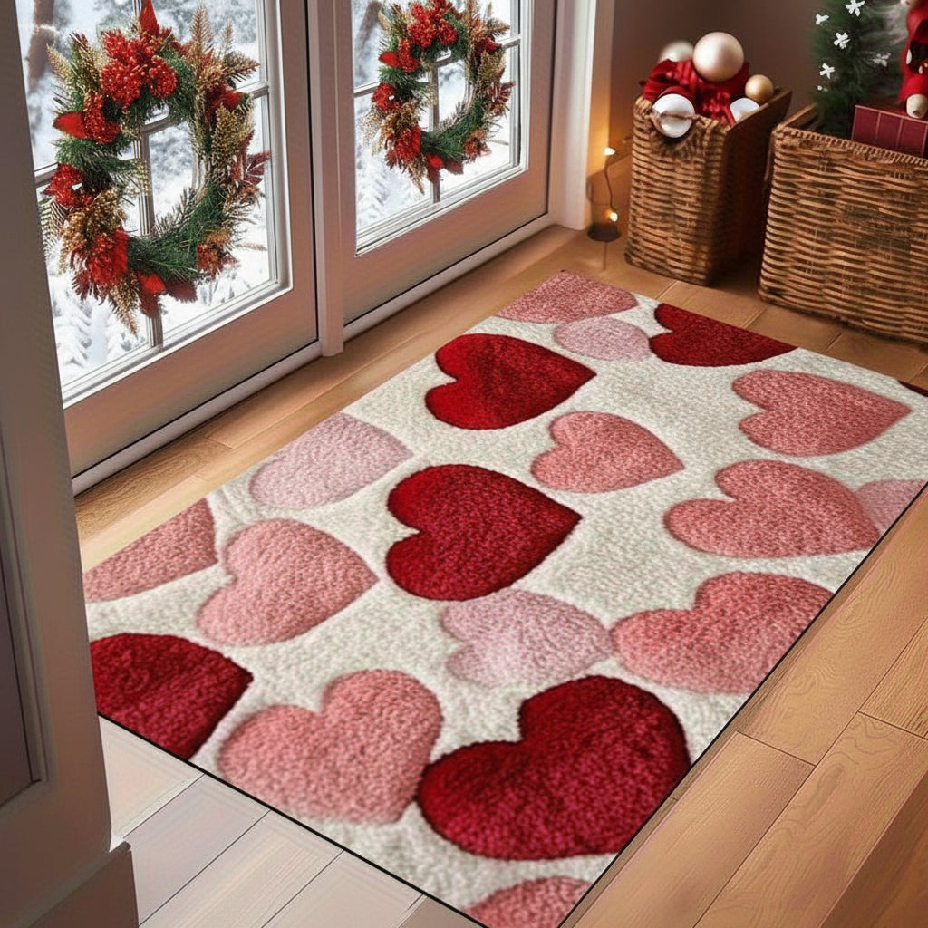 Charming Heart Design Doormat for a Warm Welcome