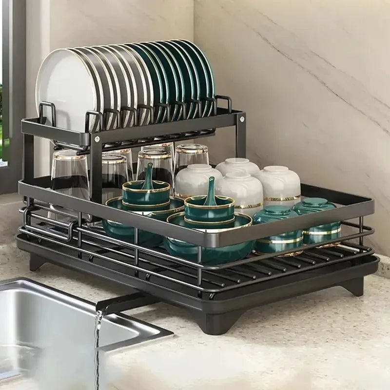 Space-Saving Stainless Steel Dish Drying Rack for Compact Kitchens