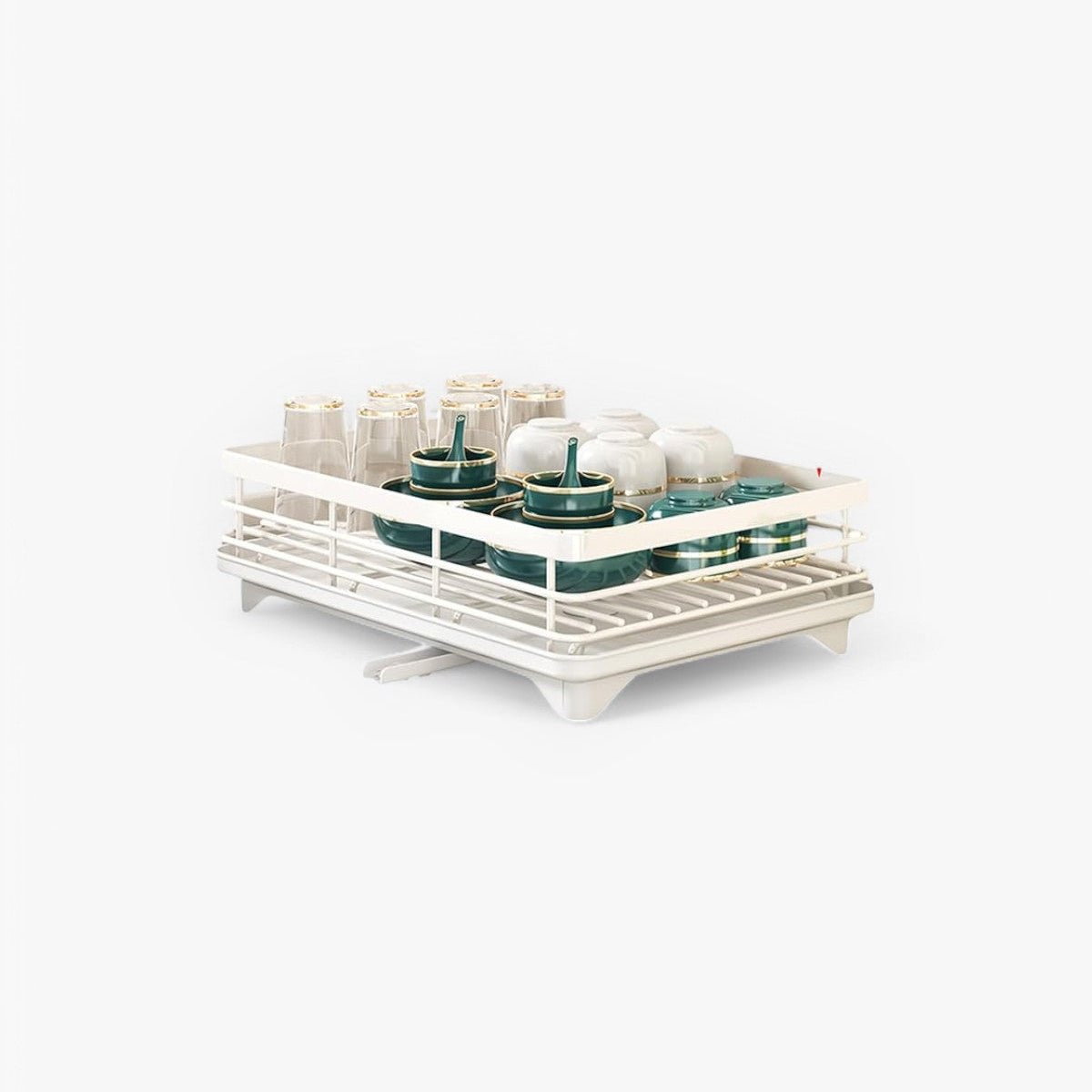 Compact Stainless Steel Dish Rack - Efficient Kitchen Organizer