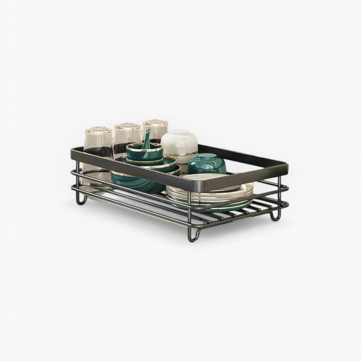 Compact Stainless Steel Dish Rack - Efficient Kitchen Organizer