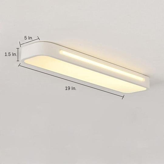 19 in. W 1-Light Minimalist Long Oval LED Flush Mount Rectangular Ceiling Light