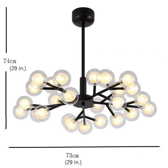 25-Light LED Cluster Glass Bubble Taavita Chandelier Hanging Ceiling Lights