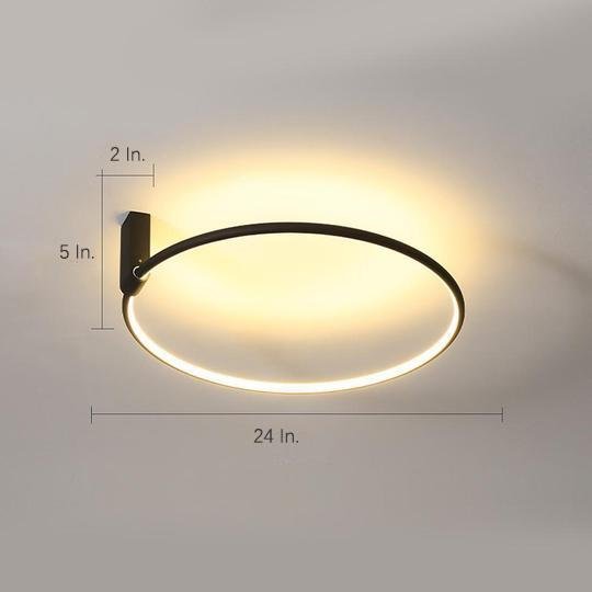 2-Light Circle Metal Abstract LED Flush Mount Ceiling Light for Bedroom