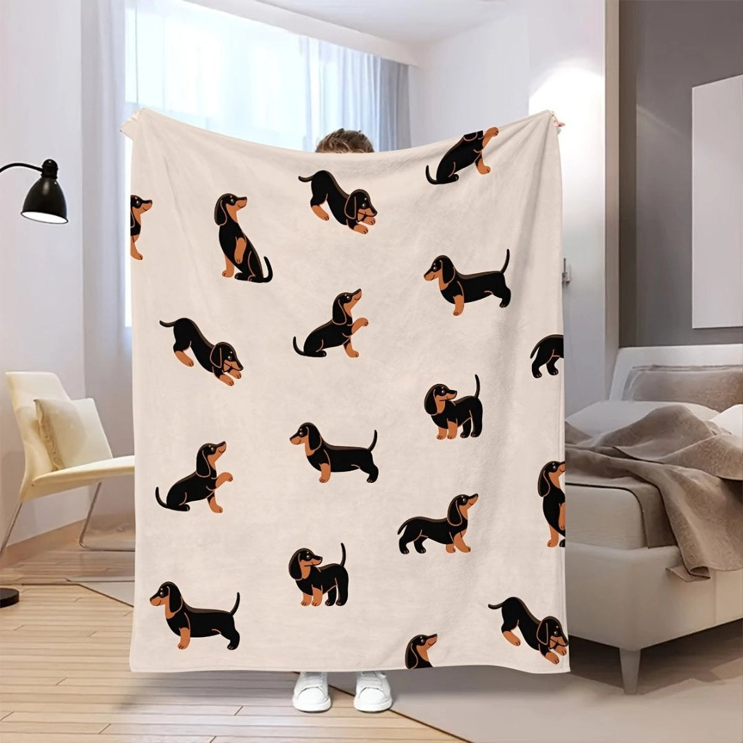 Fleece Throw Blanket for Pet Lovers | Charming Dachshund Design