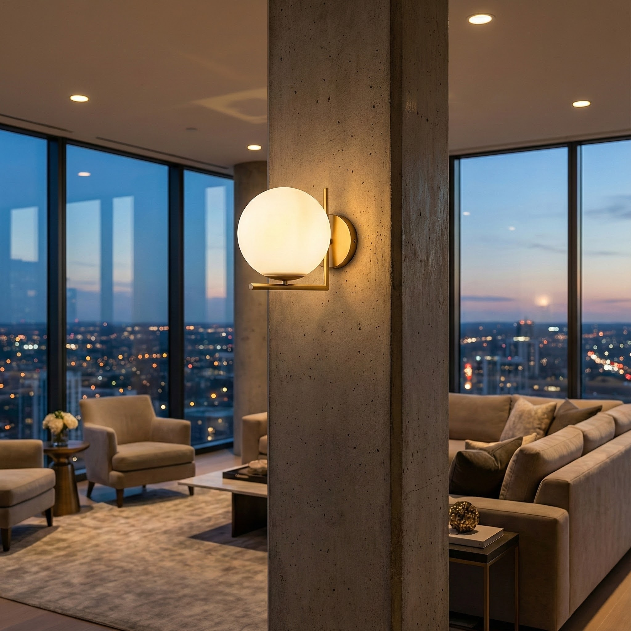 Luna Glow Contemporary Wall Light with Soft Diffuser