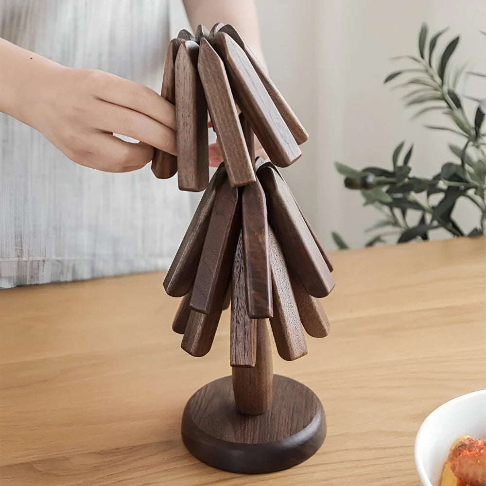 Elegant Walnut Table Protector for Stylish Dining
