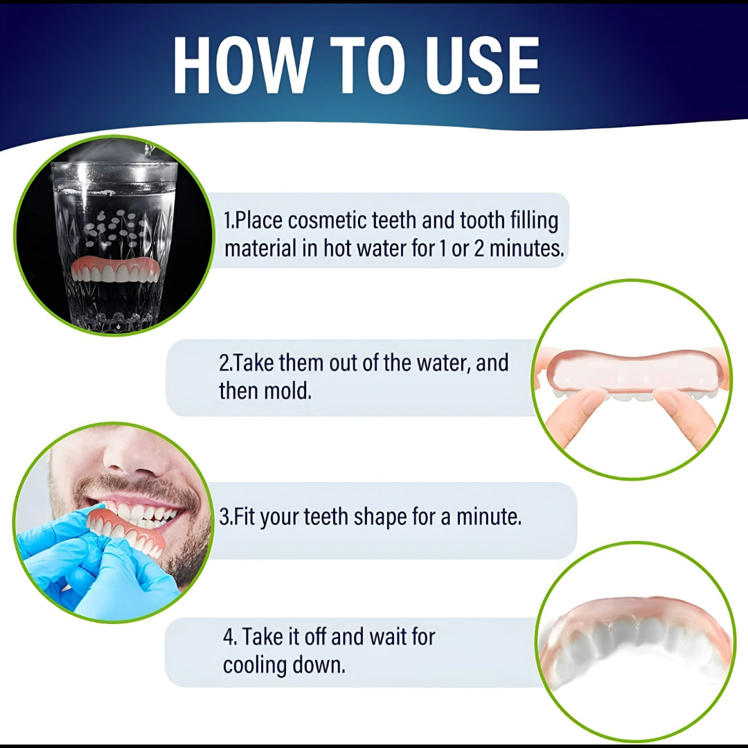 Comfort Fit Silicone Denture Replacement Set for a Natural Smile
