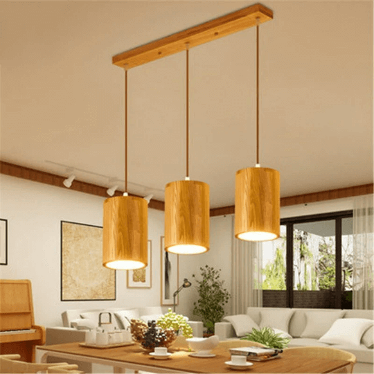 Handmade Designer Simple Wood Pendant Light - Taavita Kitchen Island Light