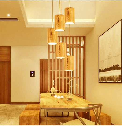 Handmade Designer Simple Wood Pendant Light - Taavita Kitchen Island Light