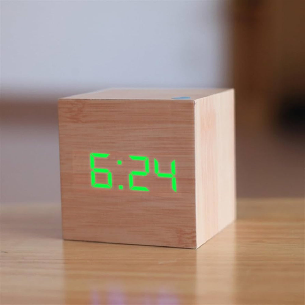 Sleek Natural Wood LED Timepiece for Modern Spaces