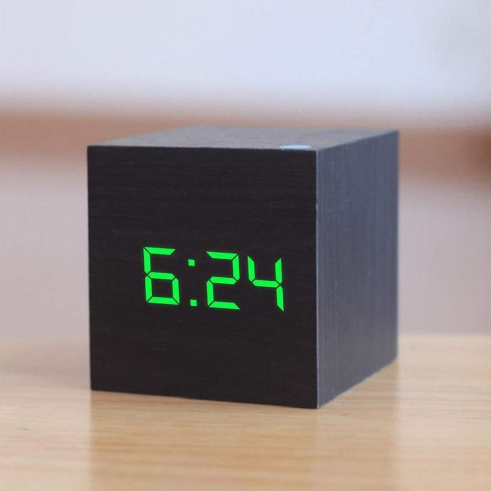 Sleek Natural Wood LED Timepiece for Modern Spaces