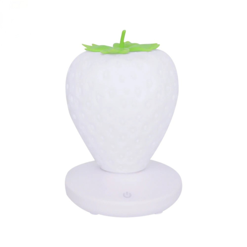 Adjustable Brightness Touch-Lamp – Rechargeable LED Strawberry Design
