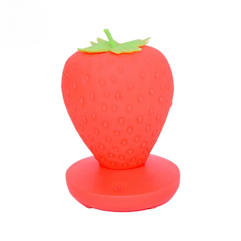 Adjustable Brightness Touch-Lamp – Rechargeable LED Strawberry Design