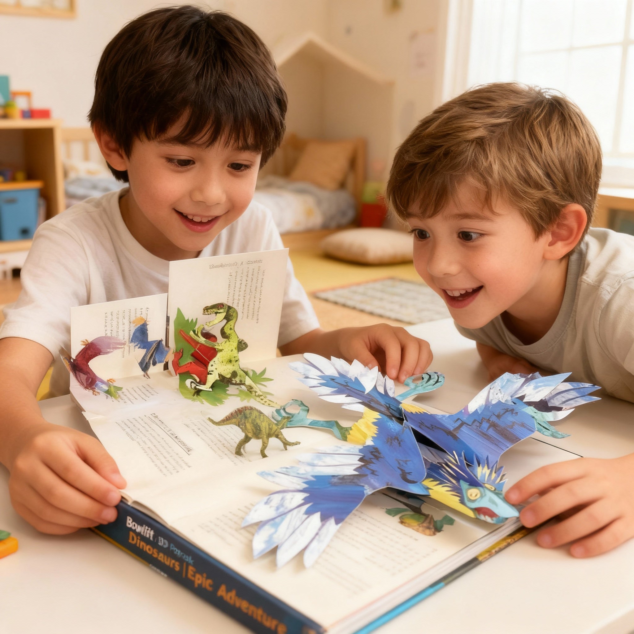3D Pop-up Book on Dinosaurs with Durable Pages & Bright Illustrations for Children
