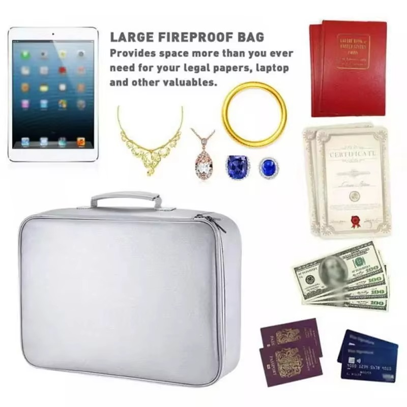 Waterproof and Fireproof Document Storage Bag for Secure Organization