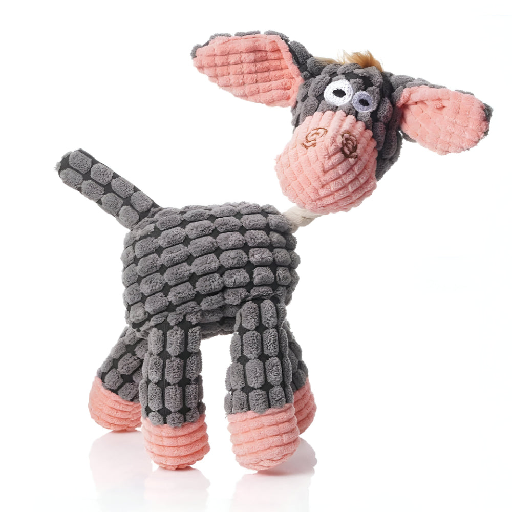Interactive Plush Animal Rope Dog Chew Toy with Squeaker