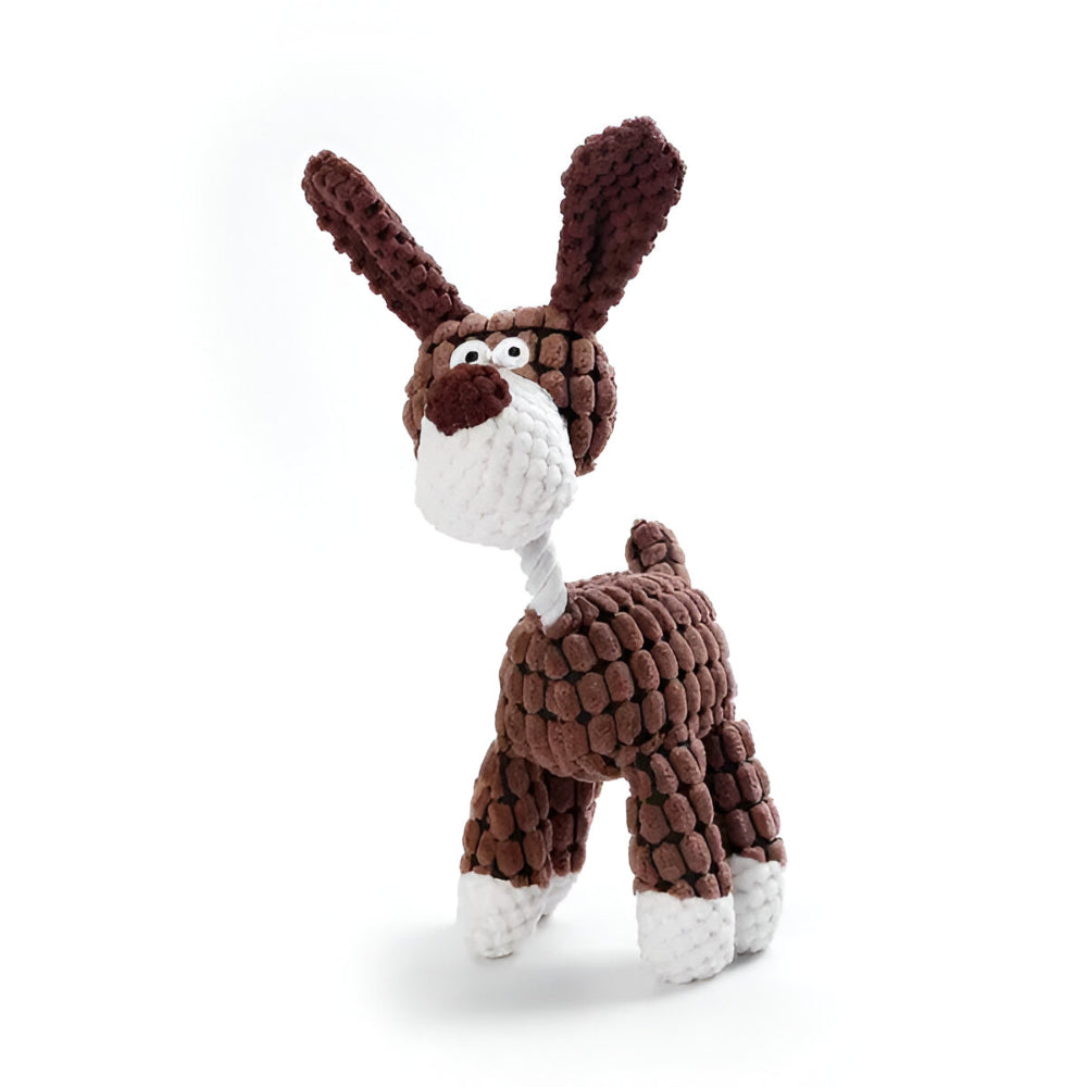 Interactive Plush Animal Rope Dog Chew Toy with Squeaker