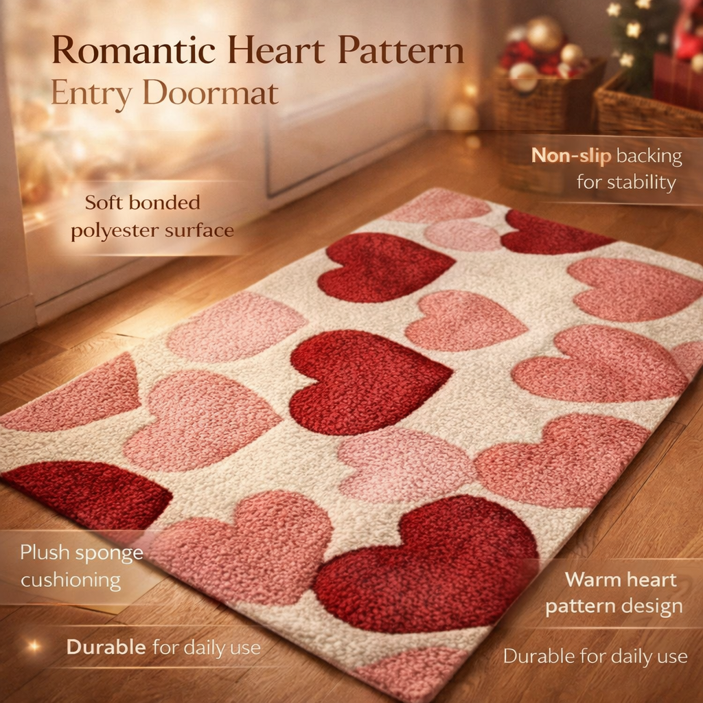 Charming Heart Design Doormat for a Warm Welcome