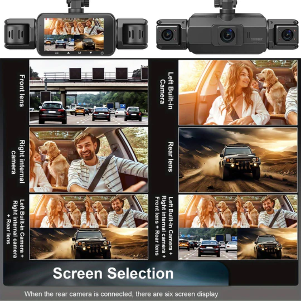 Dual Wireless Dash Camera with Night Vision and Front/Rear Recording