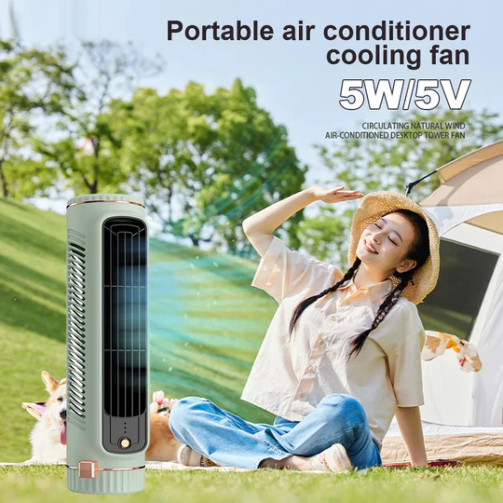 Bladeless Tower Fan for Cooling in Office and Bedroom - Portable Design