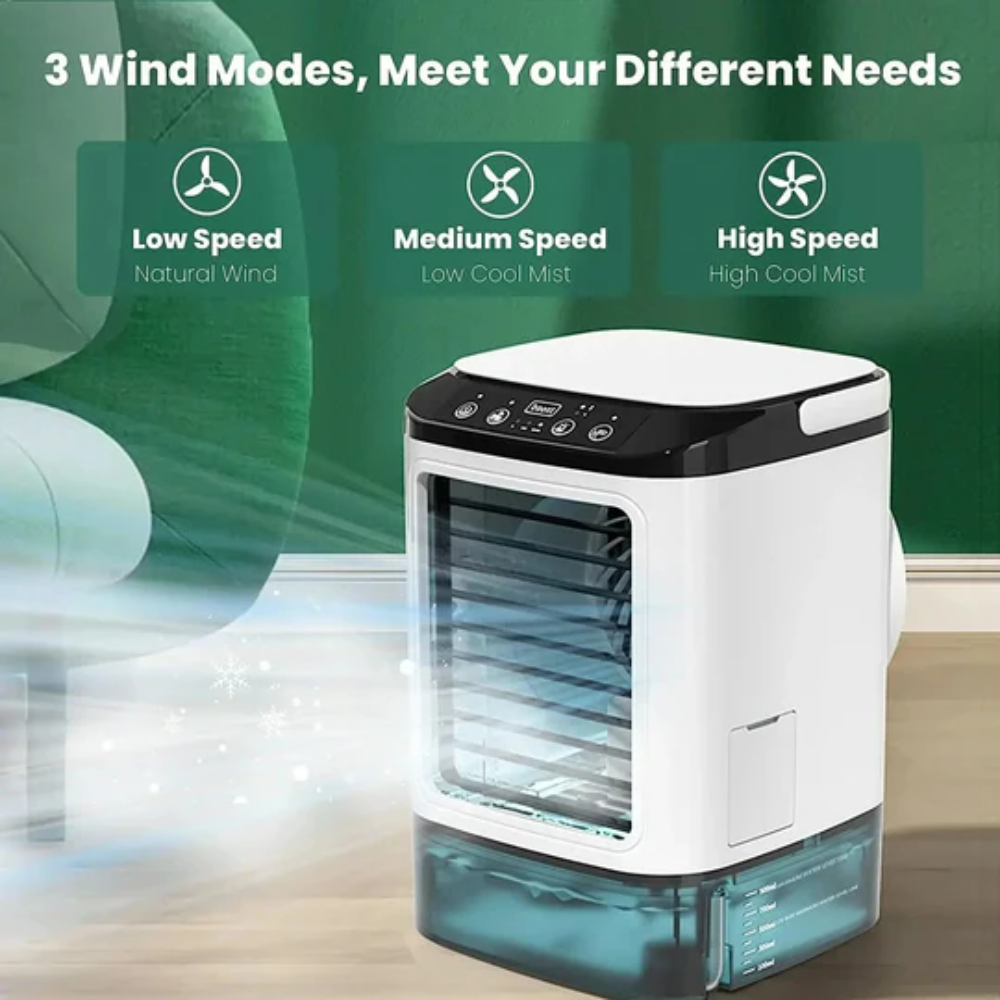 Compact Air Cooler with Ultrasonic Fan and 3 Speed Settings