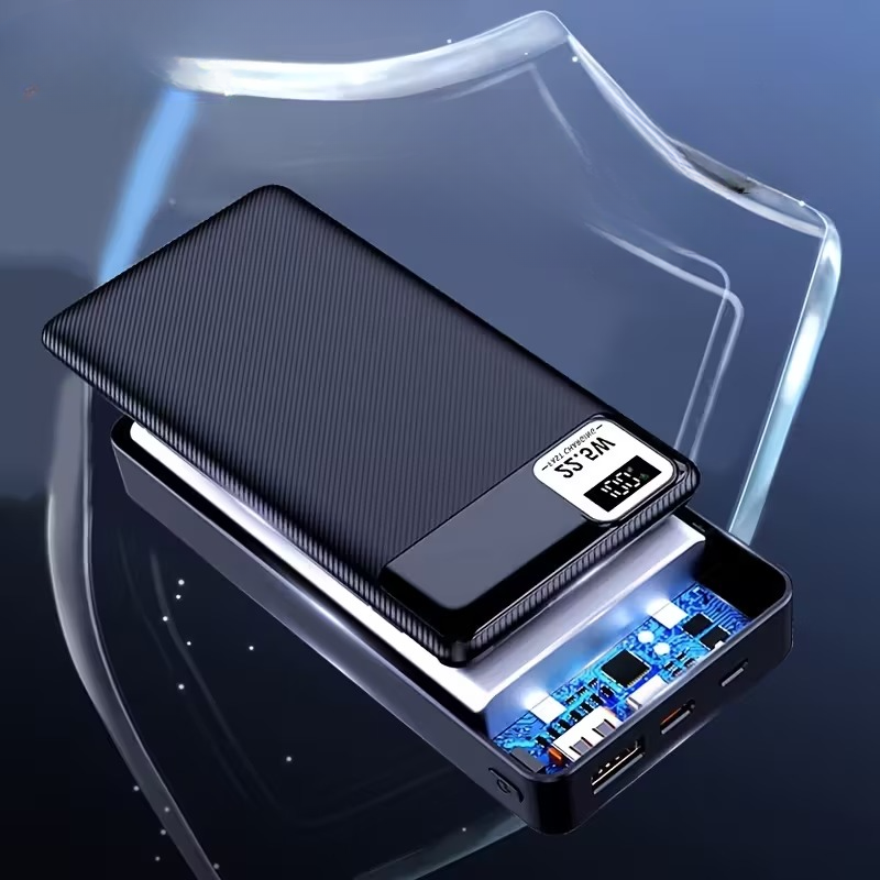 Compact Power Bank with LED Display - Multi-Interface Charging