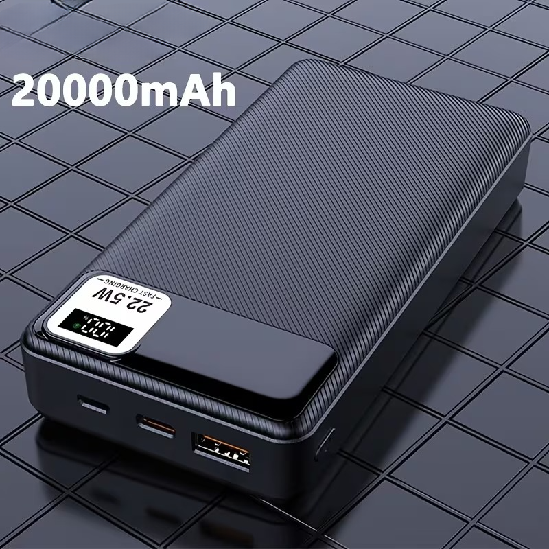Compact Power Bank with LED Display - Multi-Interface Charging