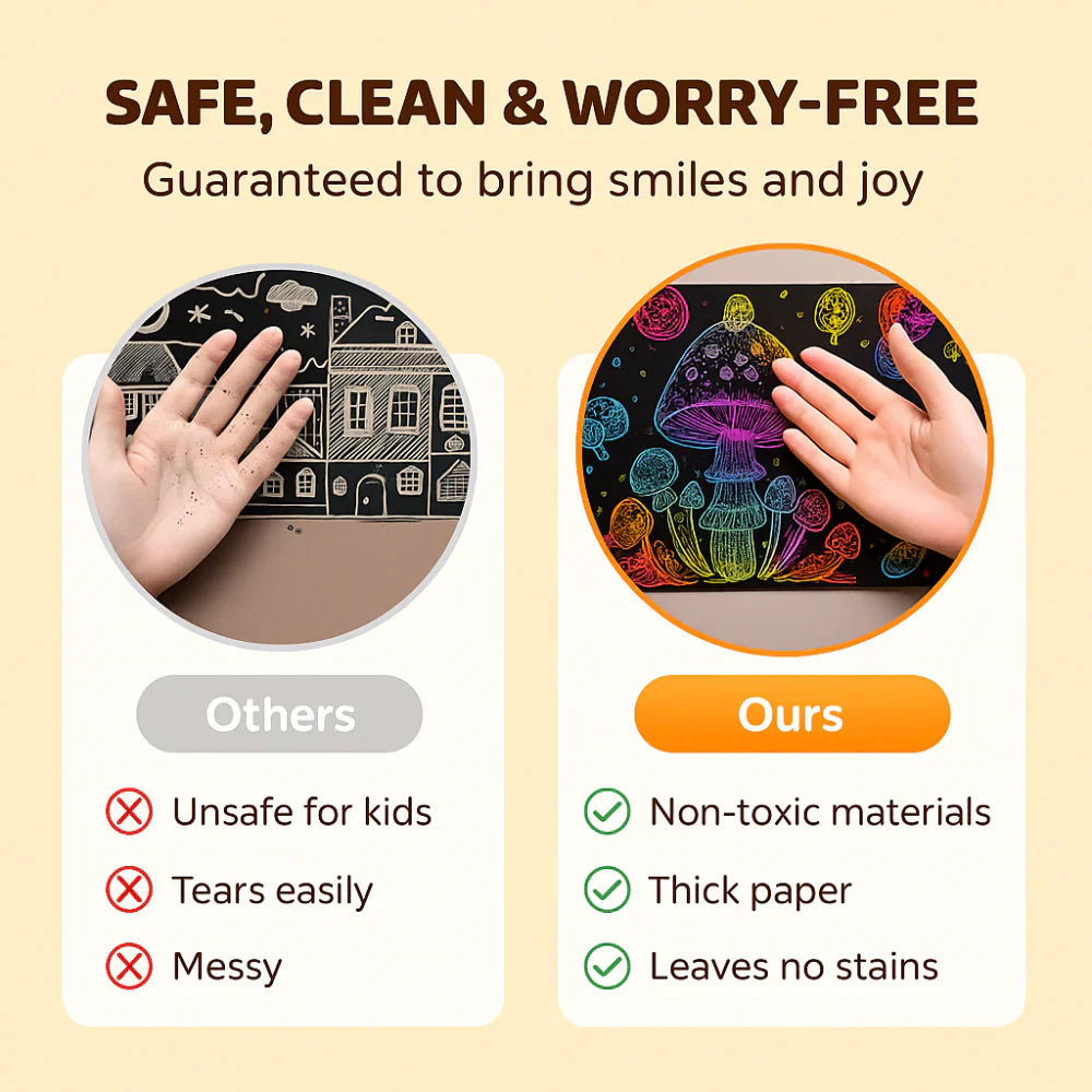 Vibrant Scratch-Off Art Paper Kit for Endless Creativity