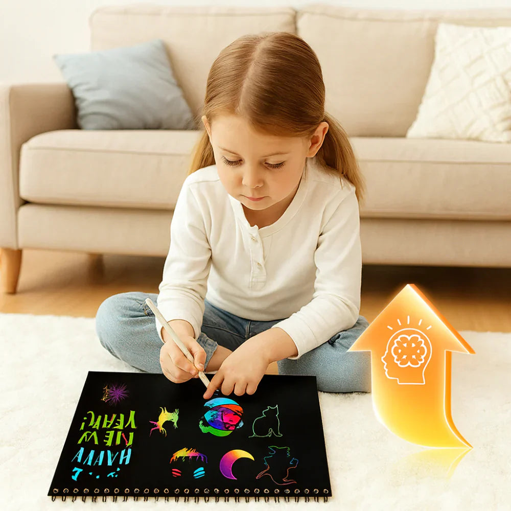 Vibrant Scratch-Off Art Paper Kit for Endless Creativity