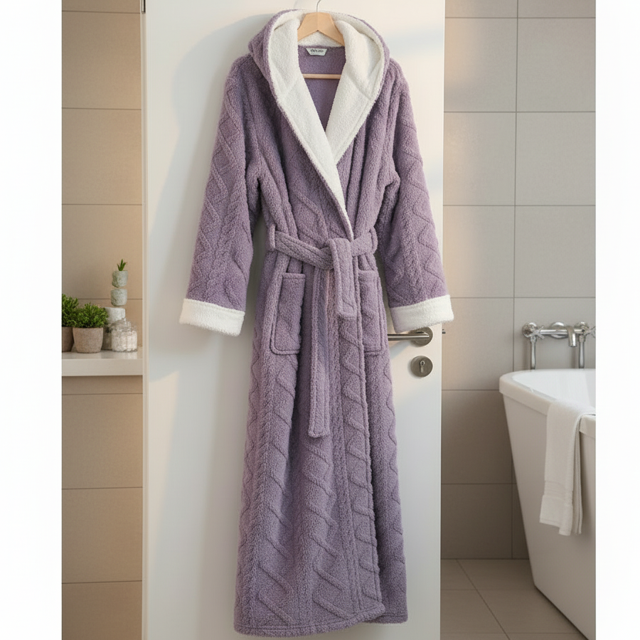 CozyHaven Plush Hooded Bathrobe for Ultimate Comfort