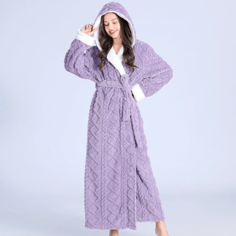 CozyHaven Plush Hooded Bathrobe for Ultimate Comfort