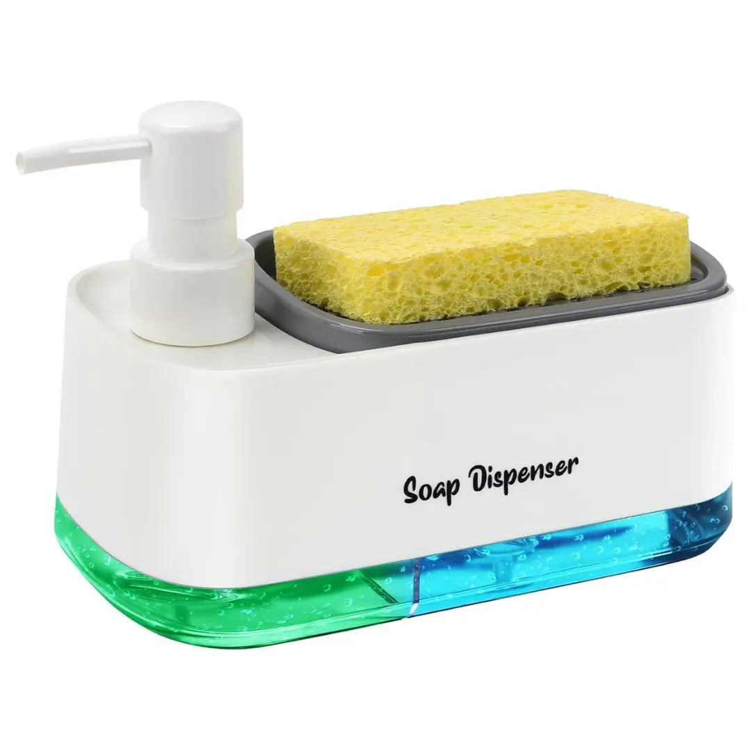 Space-Saving Dual Liquid Dispenser for Bath and Kitchen