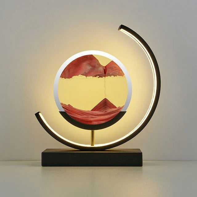 LED Hourglass Lamp with Dynamic Sand Art – Stylish Iron Home Decor